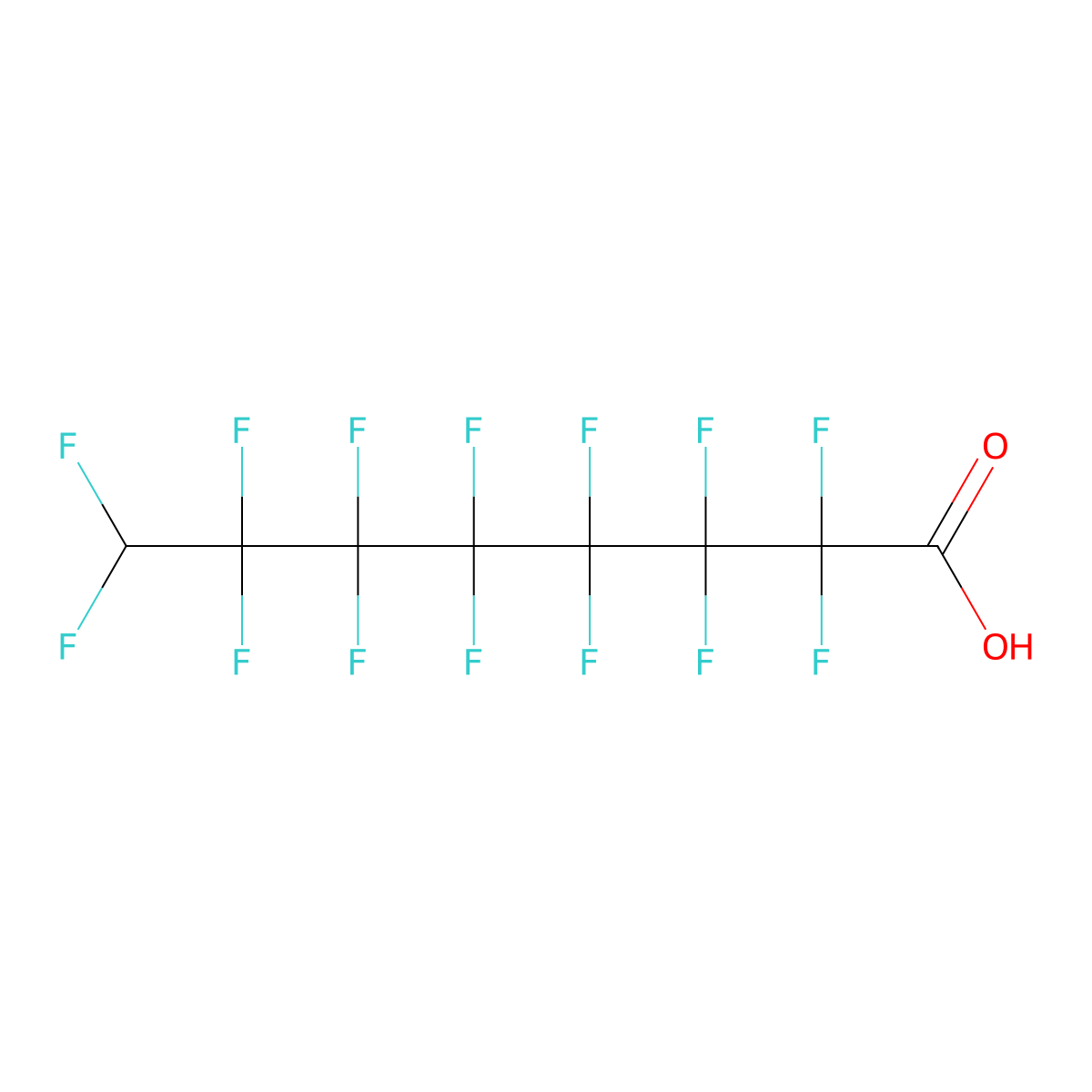 8H-Perfluorooctanoic acid molecular structure, CAS 13973-14-3