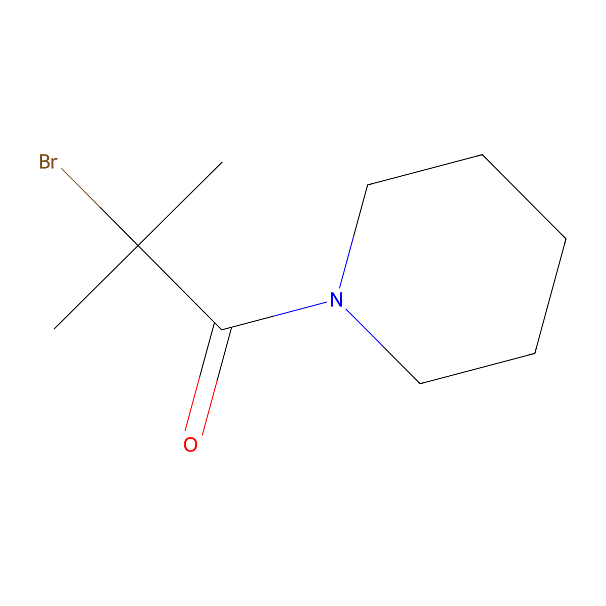 2-Bromo-2-methyl-1-(piperidin-1-yl)propan-1-one molecular structure, CAS 13973-69-8
