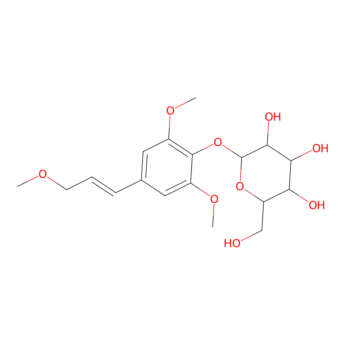 2,6-Dimethoxy-4-((1E)-3-methoxy-1-propen-1-yl)phenyl beta-D-glucopyranoside molecular structure, CAS 139742-20-4
