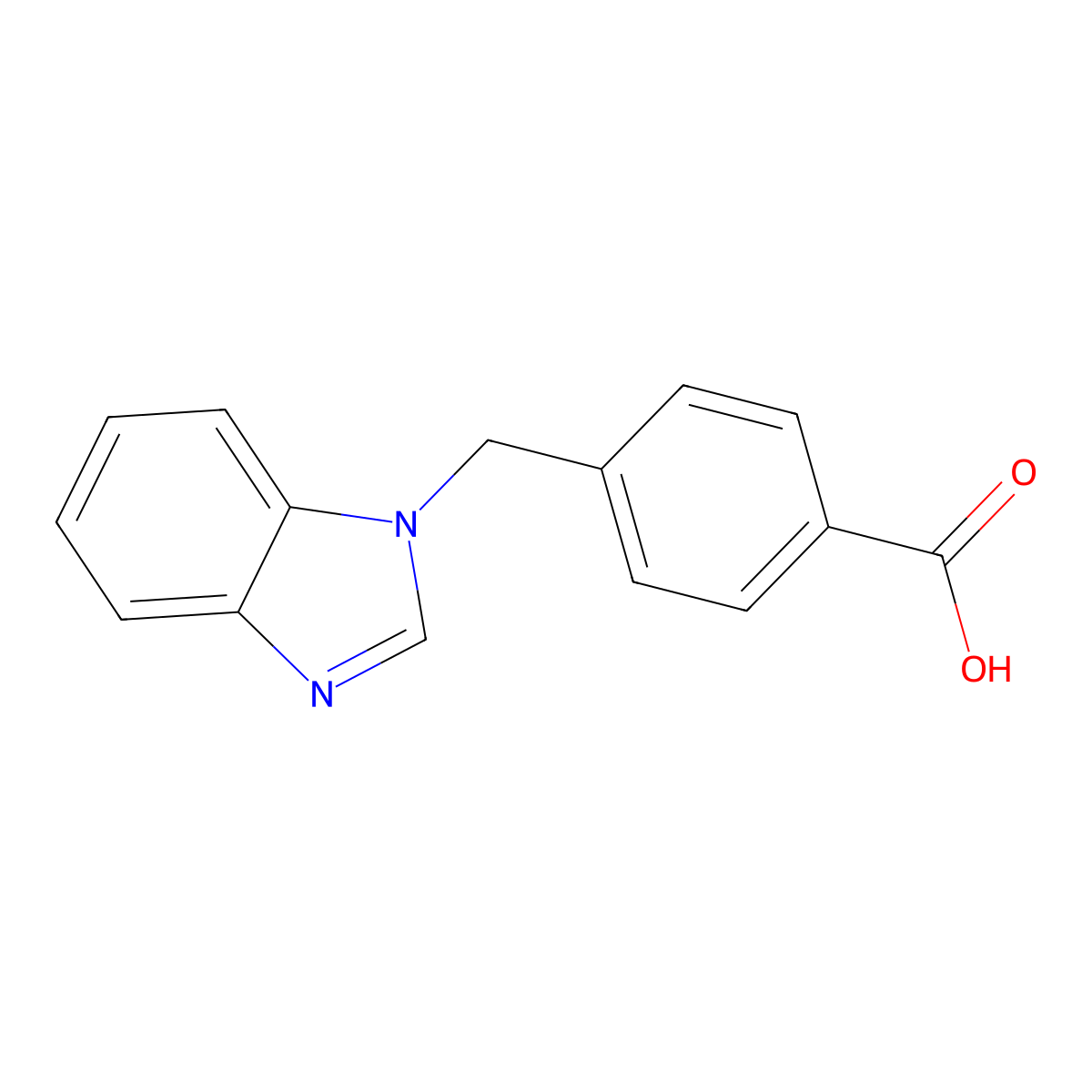 4-(1H-benzimidazol-1-ylmethyl)benzoic acid molecular structure, CAS 139742-50-0
