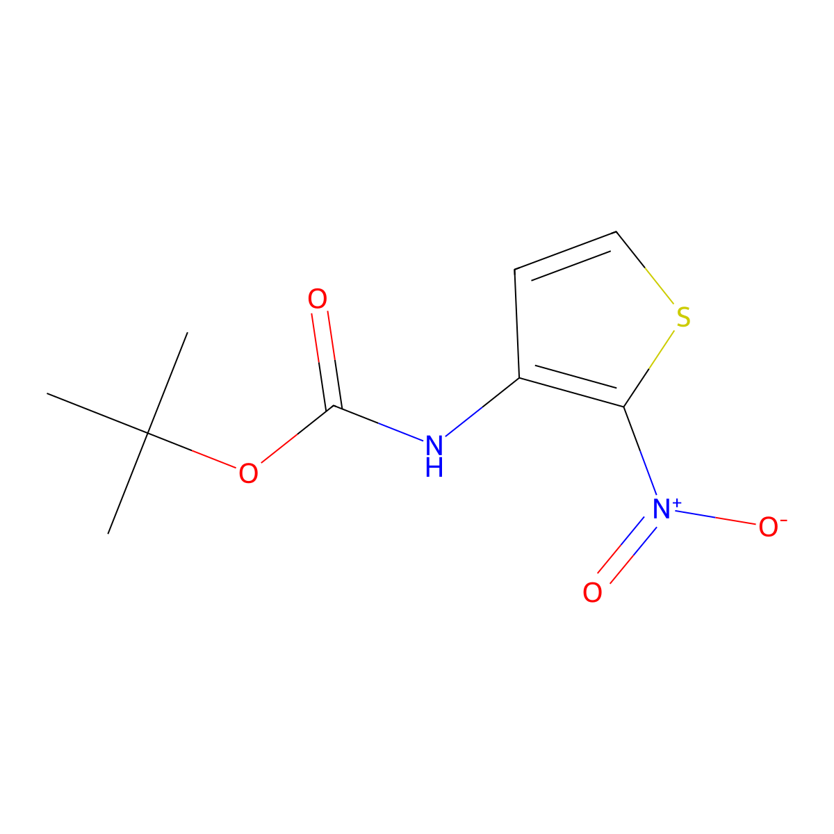N-Boc-2-nitrothiophen-3-amine molecular structure, CAS 139742-71-5