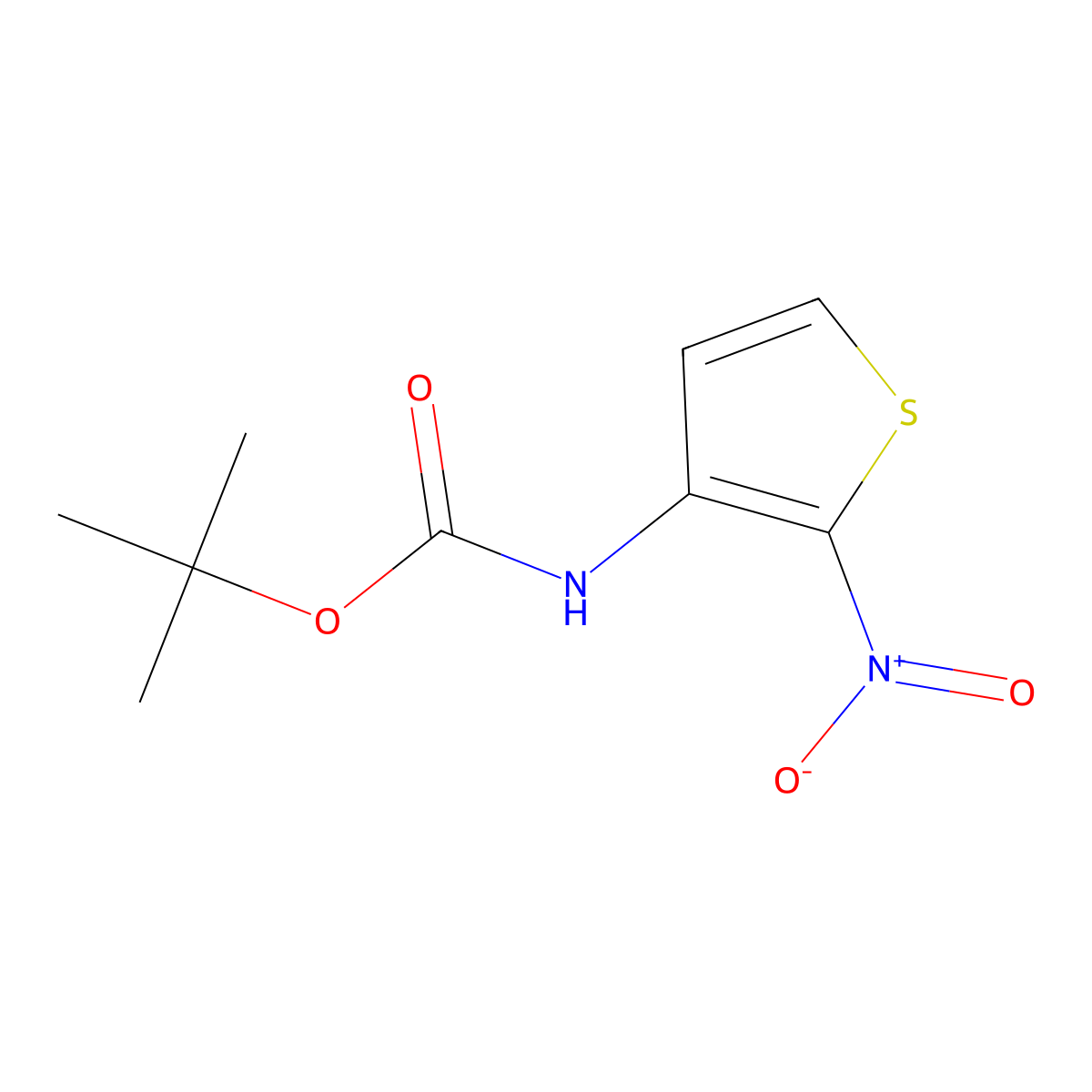N-Boc-2-nitrothiophen-3-amine molecular structure, CAS 139742-71-5