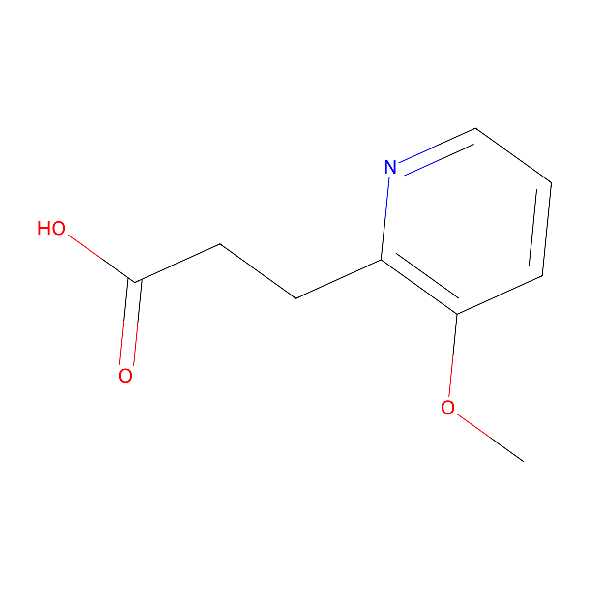 3-(3-Methoxypyridin-2-yl)propanoic acid molecular structure, CAS 139745-96-3