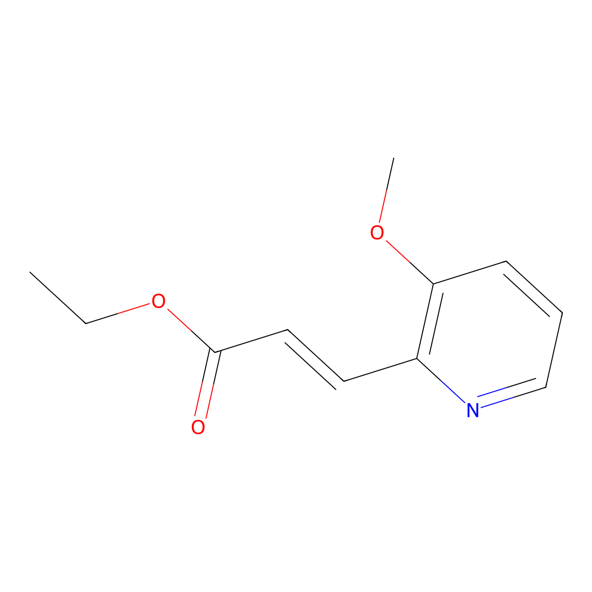 Ethyl (2E)-3-(3-methoxy-2-pyridinyl)-2-propenoate molecular structure, CAS 139745-97-4
