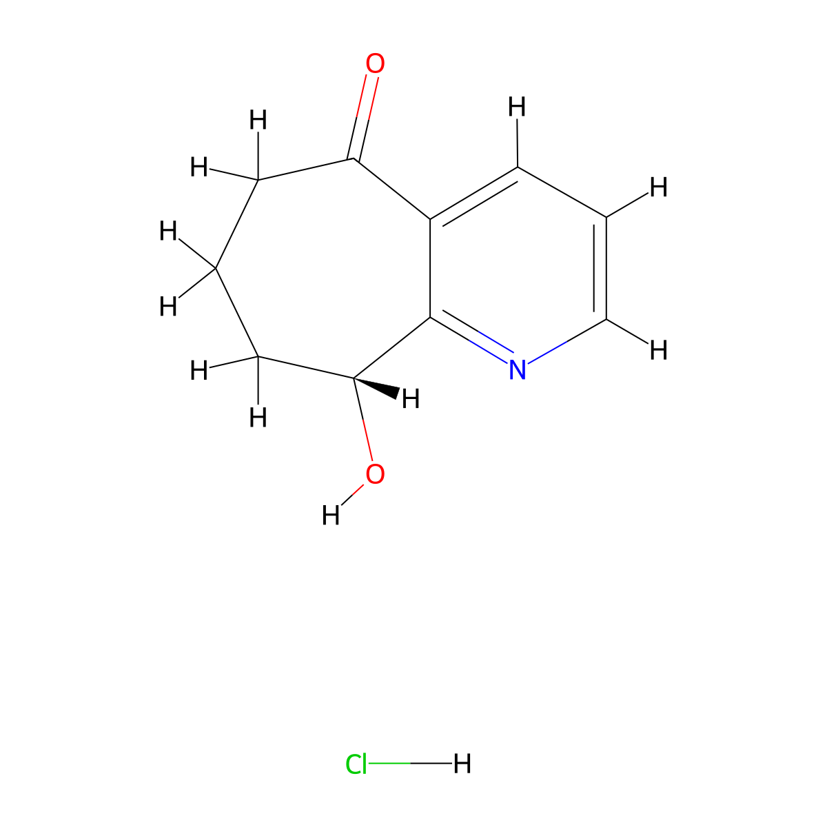 (R)-9-Hydroxy-6,7,8,9-tetrahydro-5H-cyclohepta[b]pyridin-5-one hydrochloride molecular structure, CAS 1397526-22-5