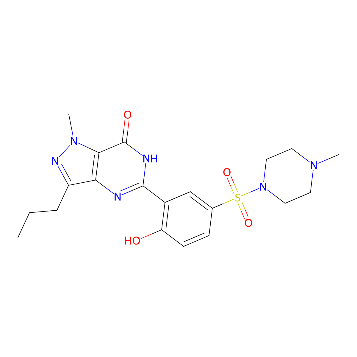 o-Desethyl sildenafil molecular structure, CAS 139755-91-2