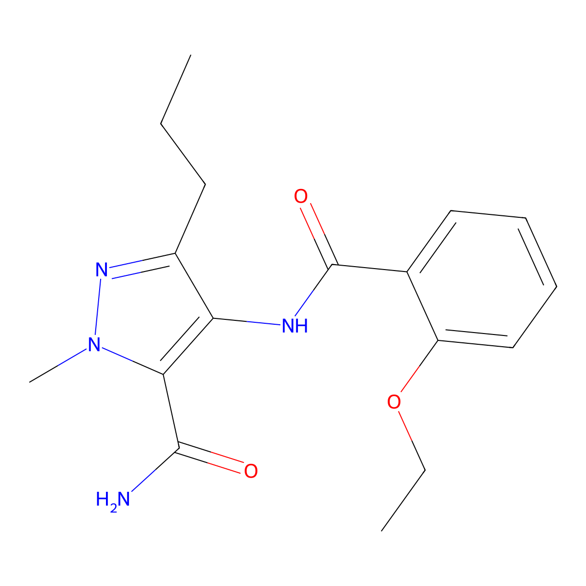 4-(2-Ethoxybenzamido)-1-methyl-3-propylpyrazole-5-carboxamide molecular structure, CAS 139756-03-9