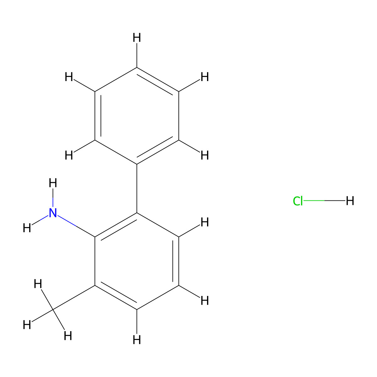 2-Amino-3-methylbiphenyl hydrochloride molecular structure, CAS 139768-70-0