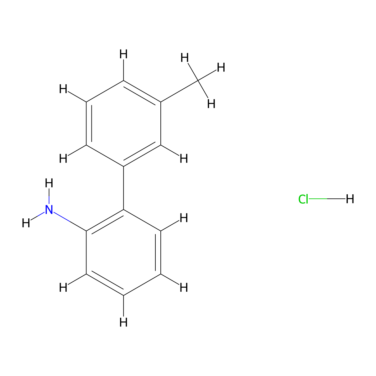 2-Amino-3'-methylbiphenyl hydrochloride molecular structure, CAS 139769-13-4