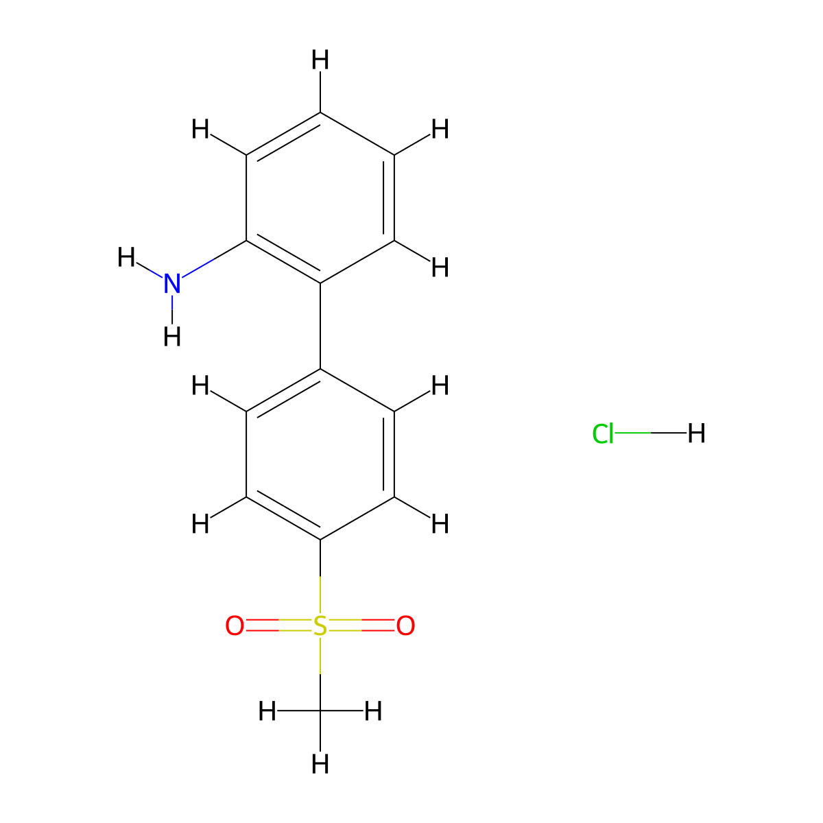 4'-(Methylsulfonyl)-[1,1'-biphenyl]-2-amine hydrochloride molecular structure, CAS 139769-14-5