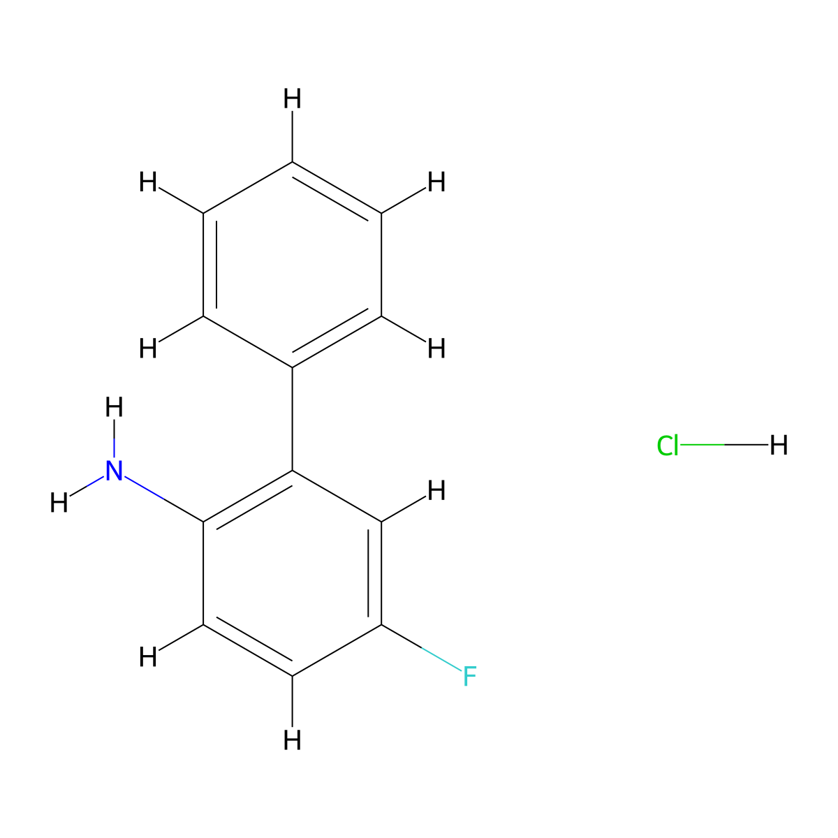 5-Fluoro-[1,1'-biphenyl]-2-amine hydrochloride molecular structure, CAS 139769-17-8