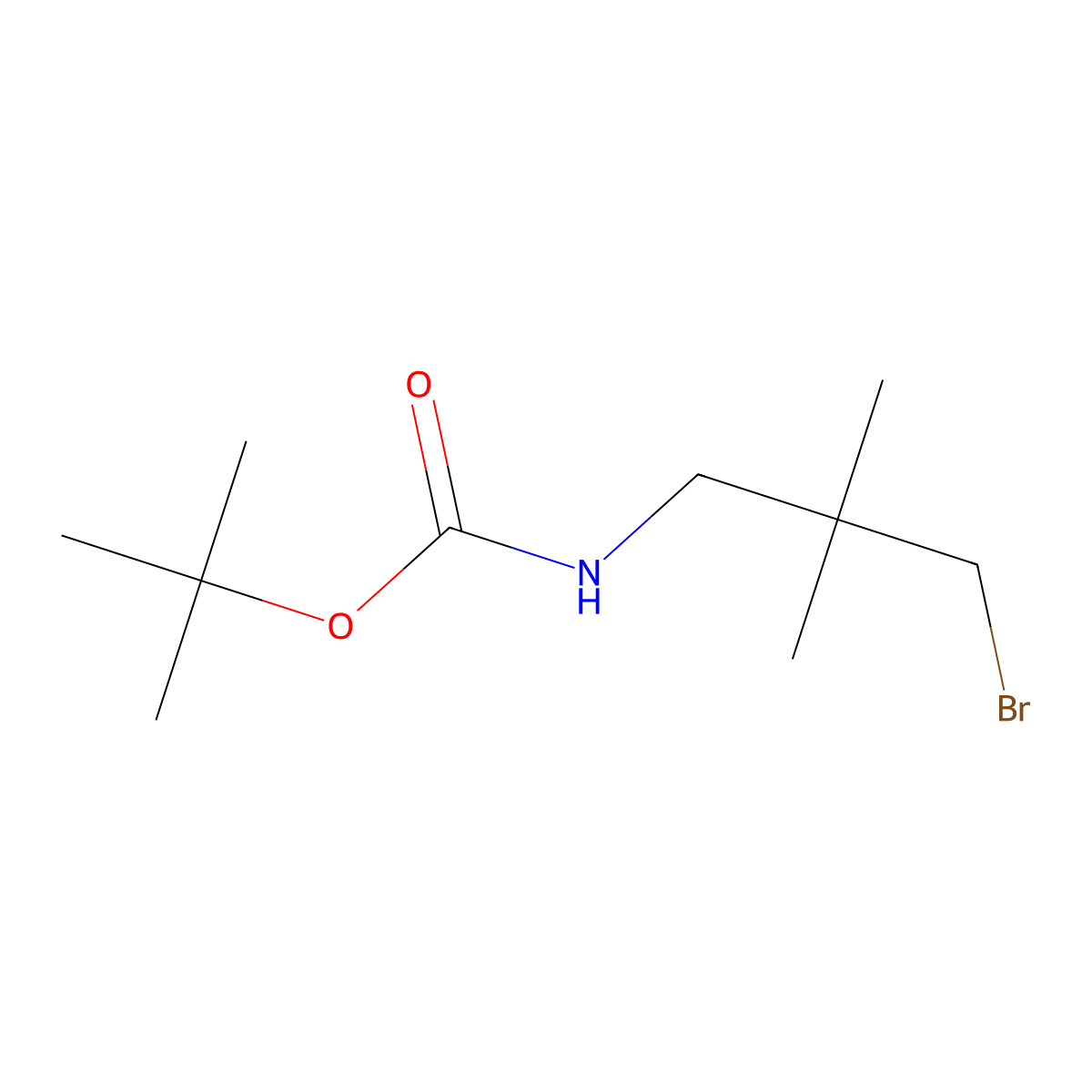 tert-butyl N-(3-bromo-2,2-dimethylpropyl)carbamate molecular structure, CAS 1397707-56-0