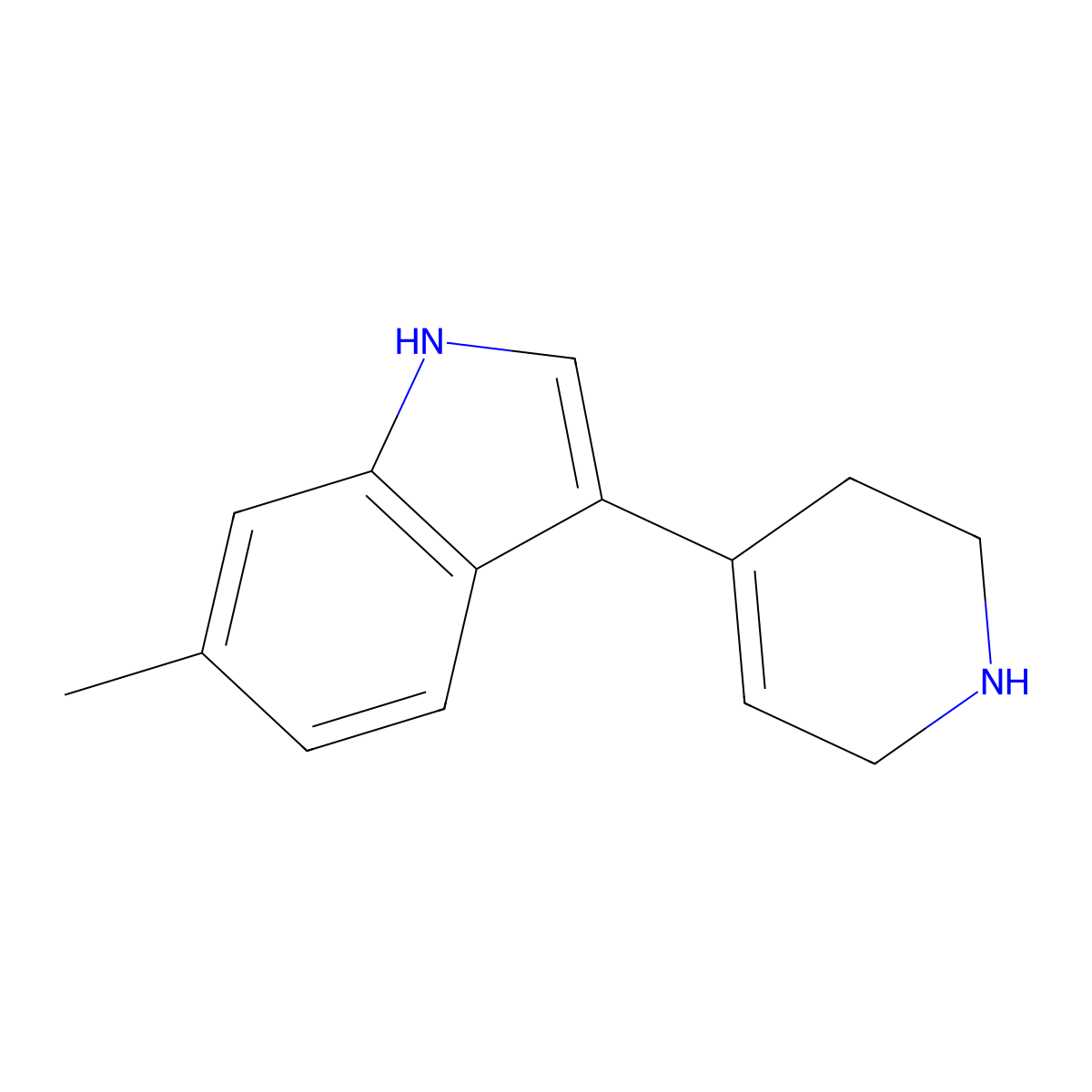 6-methyl-3-(1,2,3,6-tetrahydropyridin-4-yl)-1H-indole molecular structure, CAS 139774-14-4