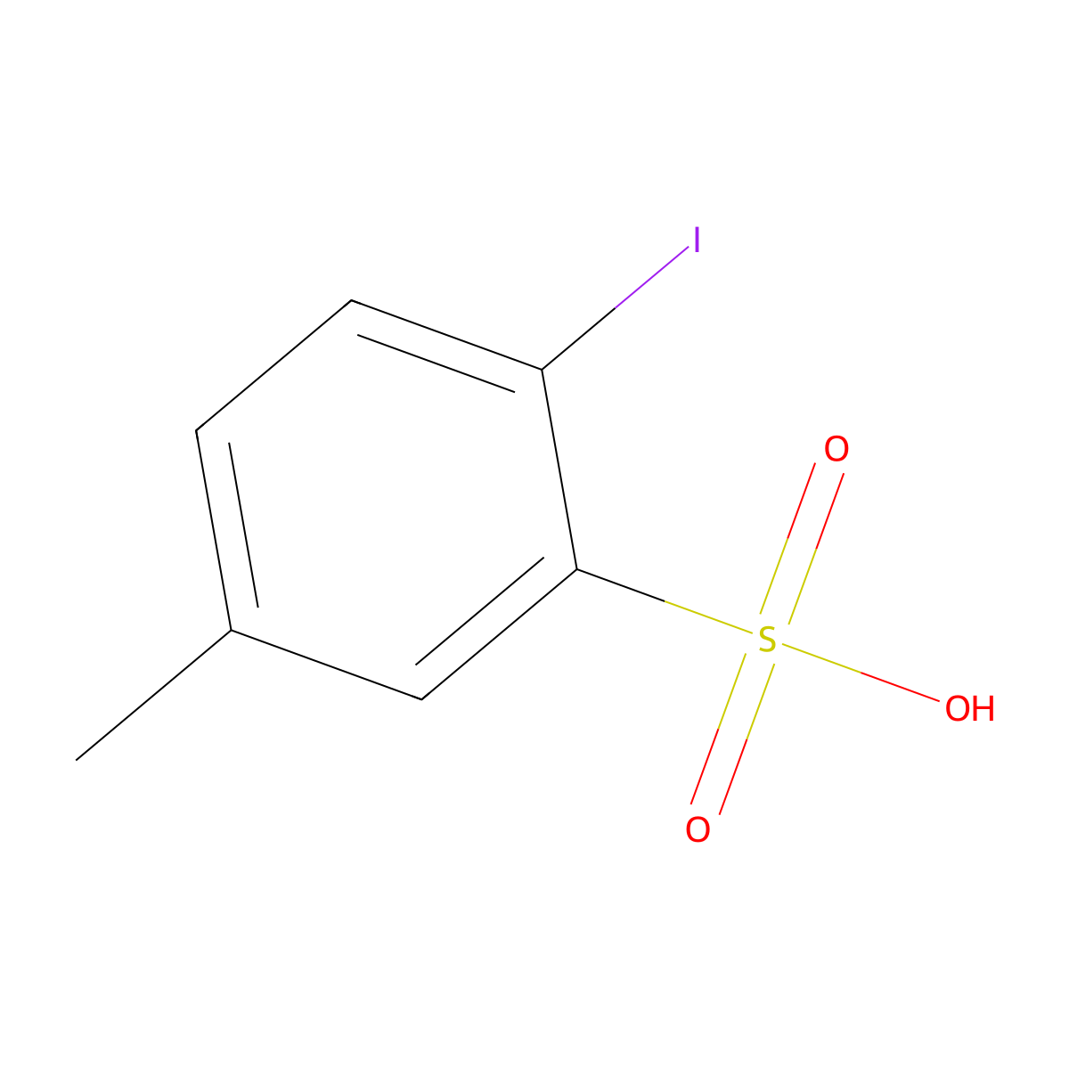 2-Iodo-5-methylbenzene-1-sulfonic acid molecular structure, CAS 139778-27-1