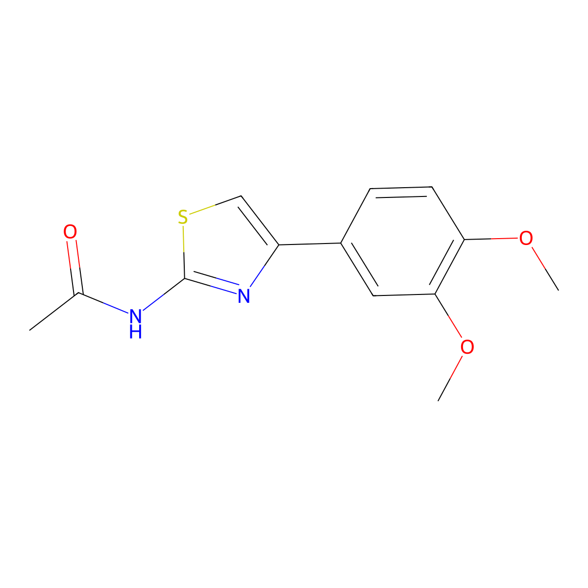 N-[4-(3,4-dimethoxyphenyl)-1,3-thiazol-2-yl]acetamide molecular structure, CAS 139780-67-9