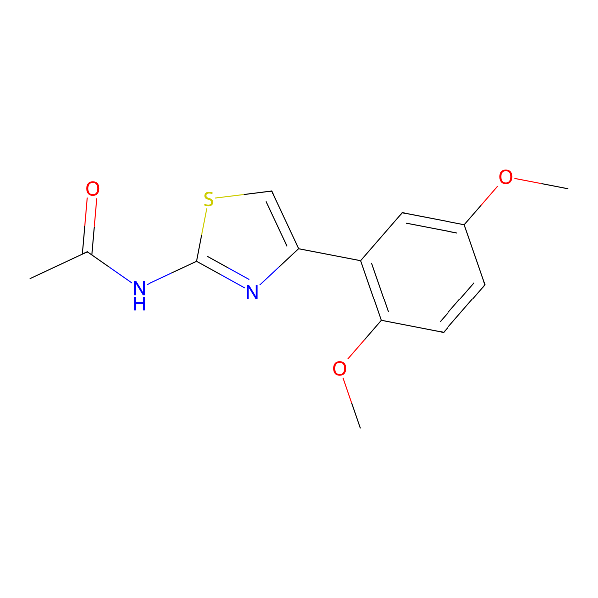 N-[4-(2,5-dimethoxyphenyl)-1,3-thiazol-2-yl]acetamide molecular structure, CAS 139780-69-1