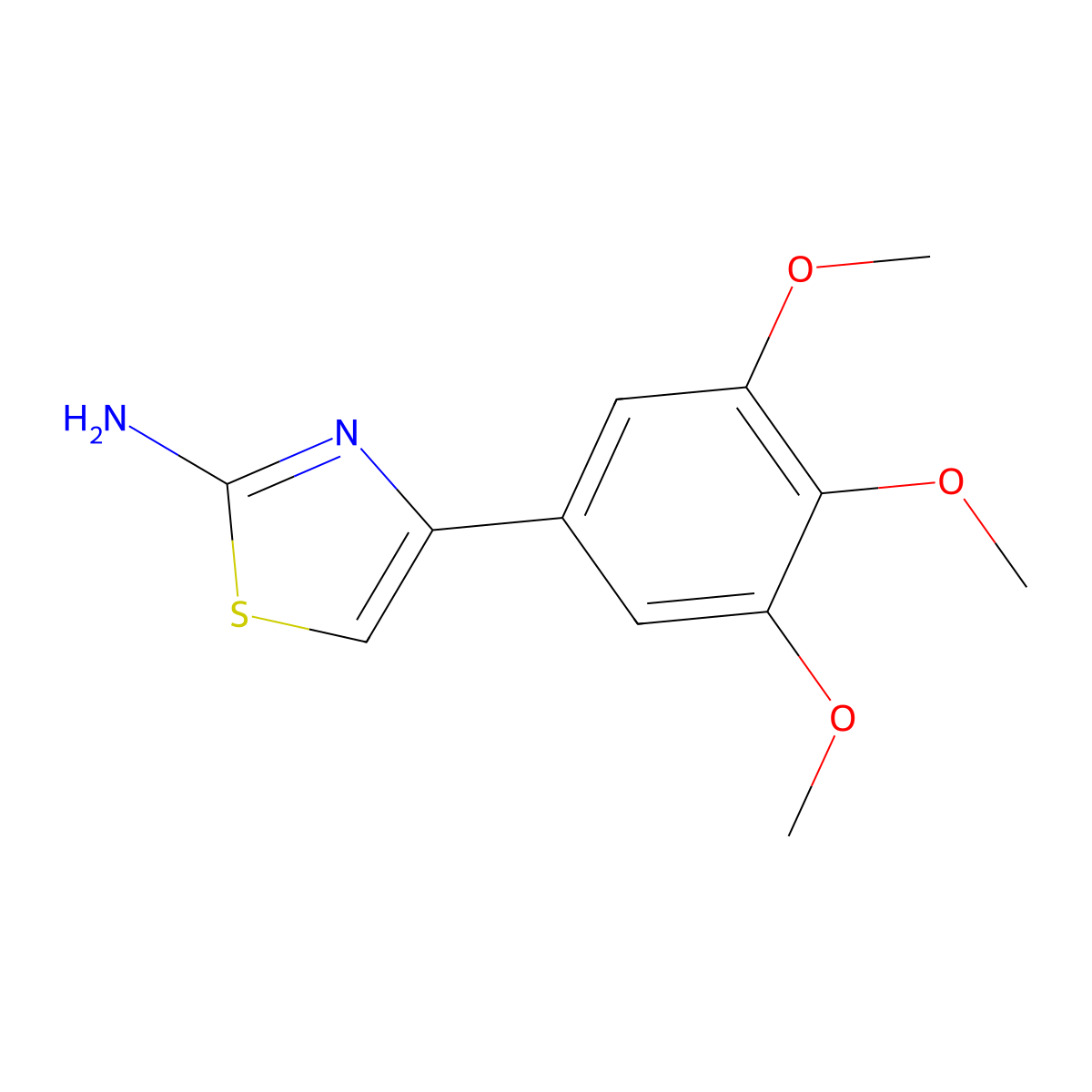 4-(3,4,5-Trimethoxyphenyl)-1,3-thiazol-2-amine molecular structure, CAS 139780-70-4