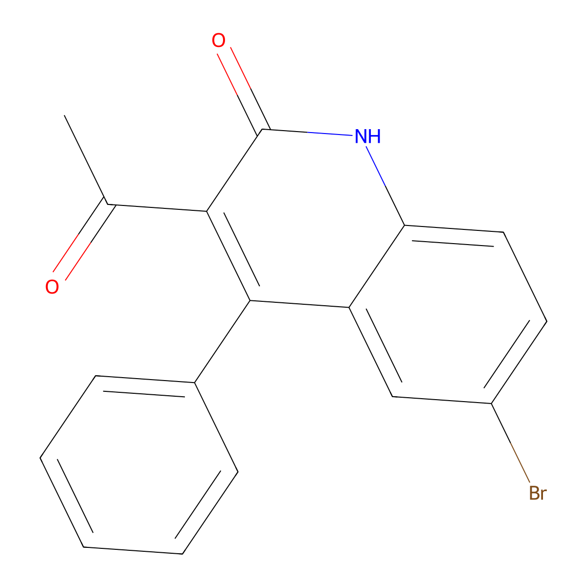 3-Acetyl-6-bromo-4-phenylquinolin-2(1H)-one molecular structure, CAS 139781-14-9