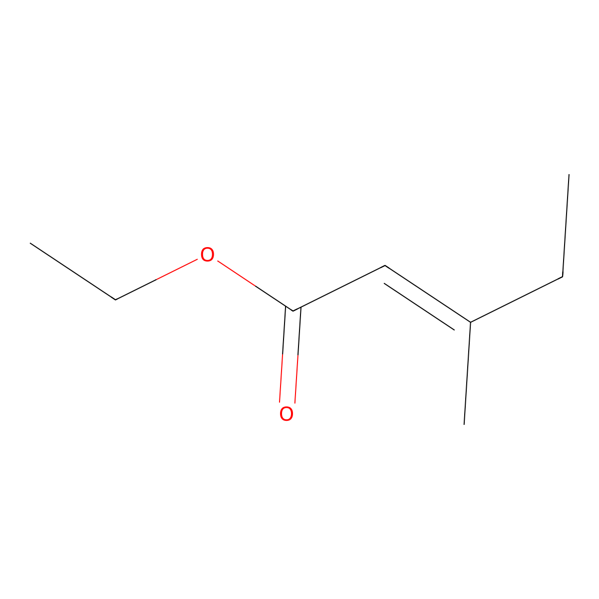Ethyl 3-methylpent-2-enoate molecular structure, CAS 13979-16-3