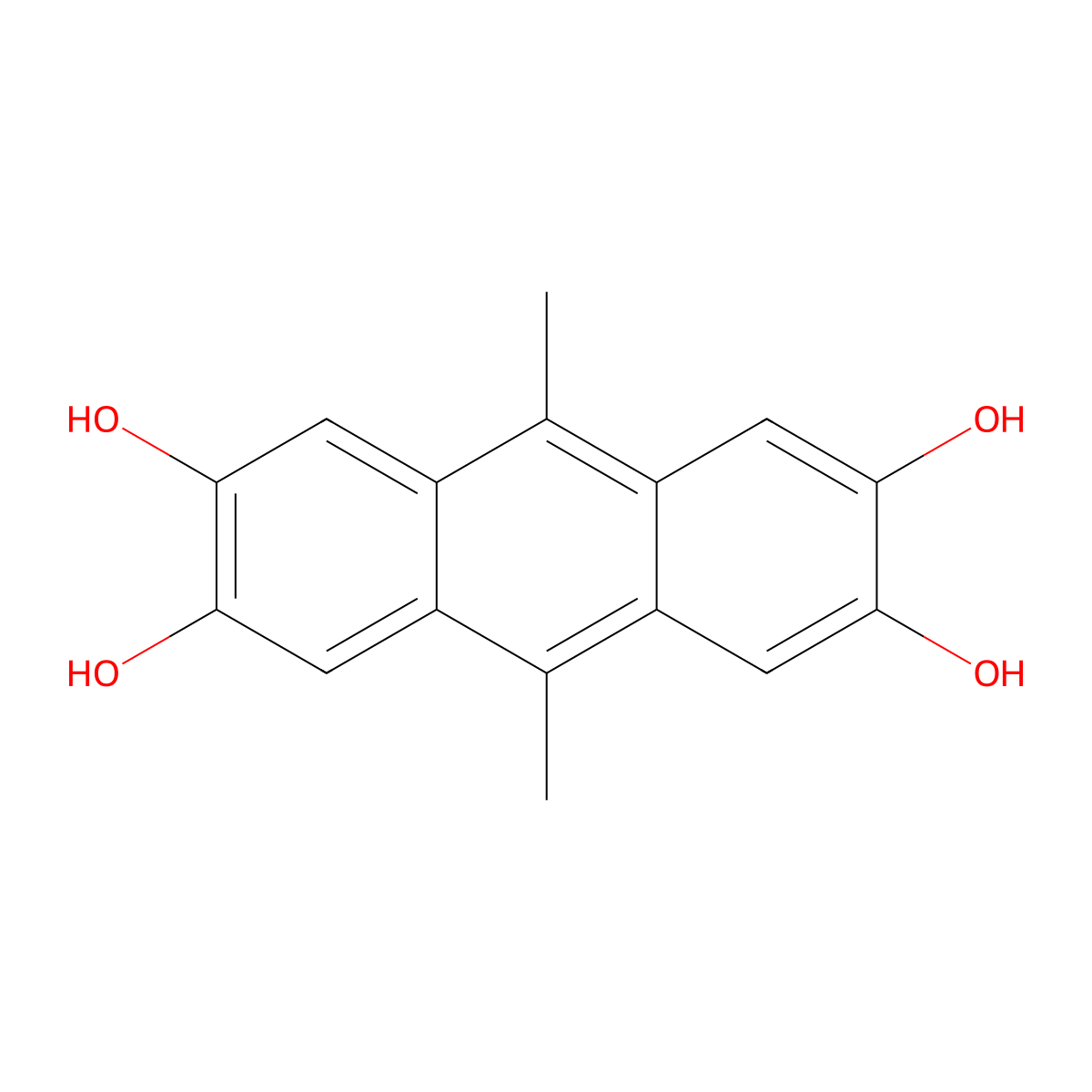 9,10-Dimethylanthracene-2,3,6,7-tetraol molecular structure, CAS 13979-56-1