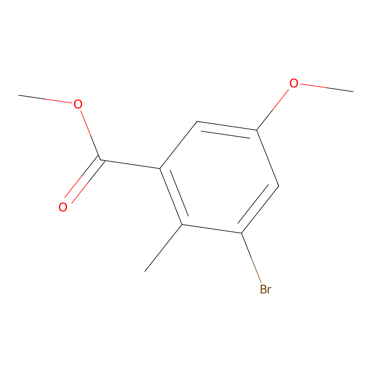 Methyl 3-bromo-5-methoxy-2-methylbenzoate molecular structure, CAS 13979-62-9
