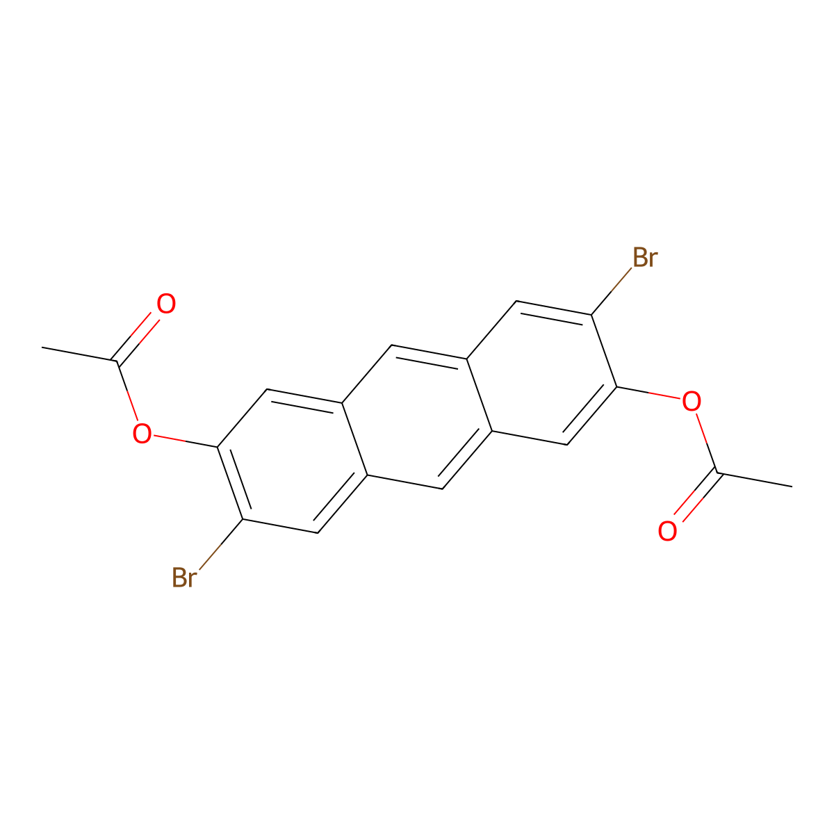 6-(Acetyloxy)-3,7-dibromoanthracen-2-yl acetate molecular structure, CAS 1397972-14-3