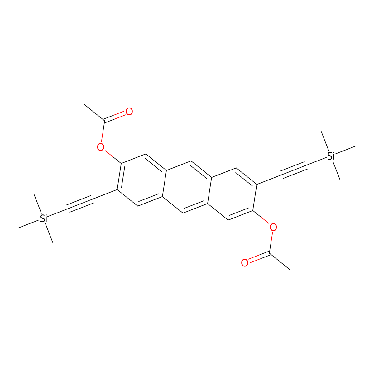 6-(Acetyloxy)-3,7-bis[2-(trimethylsilyl)ethynyl]anthracen-2-yl acetate molecular structure, CAS 1397972-16-5