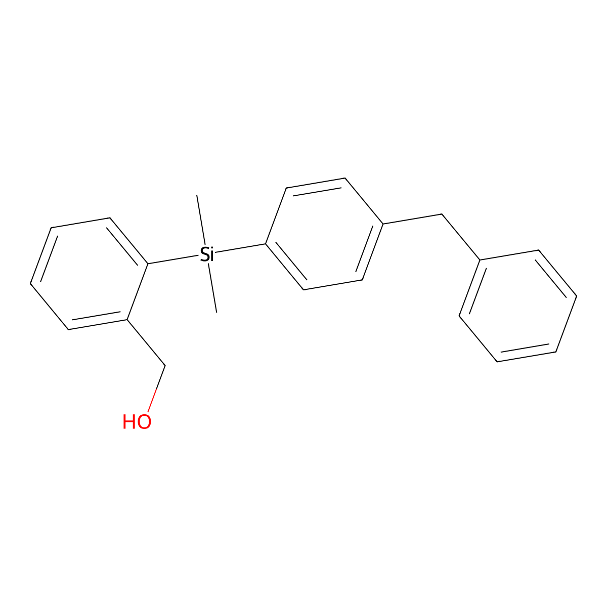 (2-((4-Benzylphenyl)dimethylsilyl)phenyl)methanol molecular structure, CAS 1398044-23-9