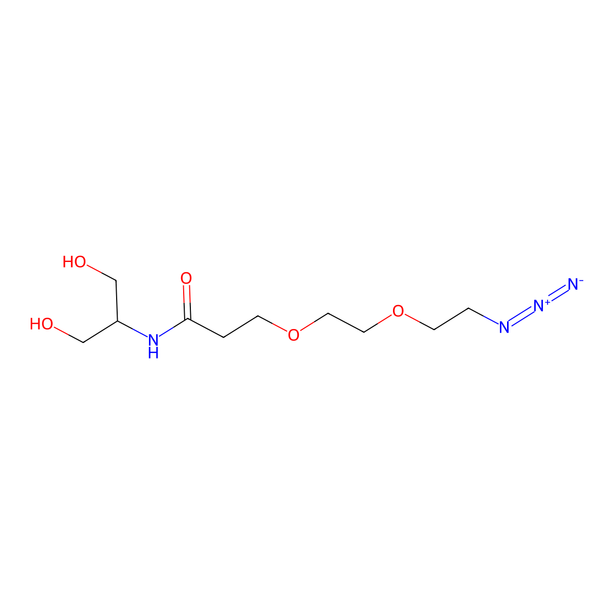 2-(Azido-PEG2-amido)-1,3-propandiol molecular structure, CAS 1398044-52-4