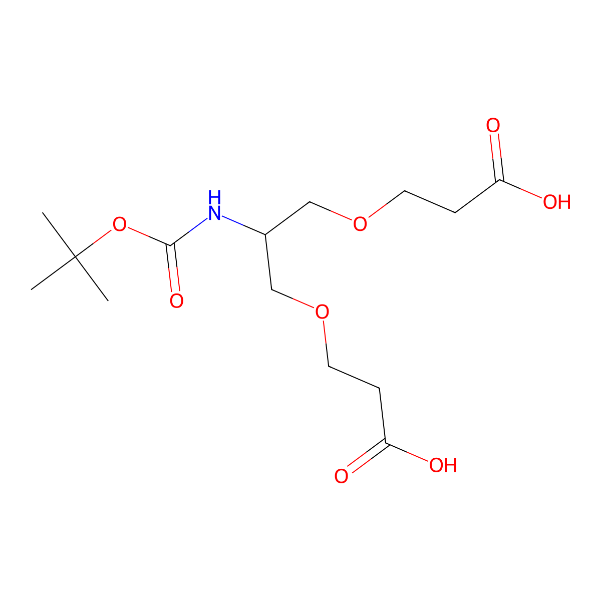 2-(t-Butoxycarbonylamido)-1,3-bis (carboxylethoxy)propane molecular structure, CAS 1398044-54-6