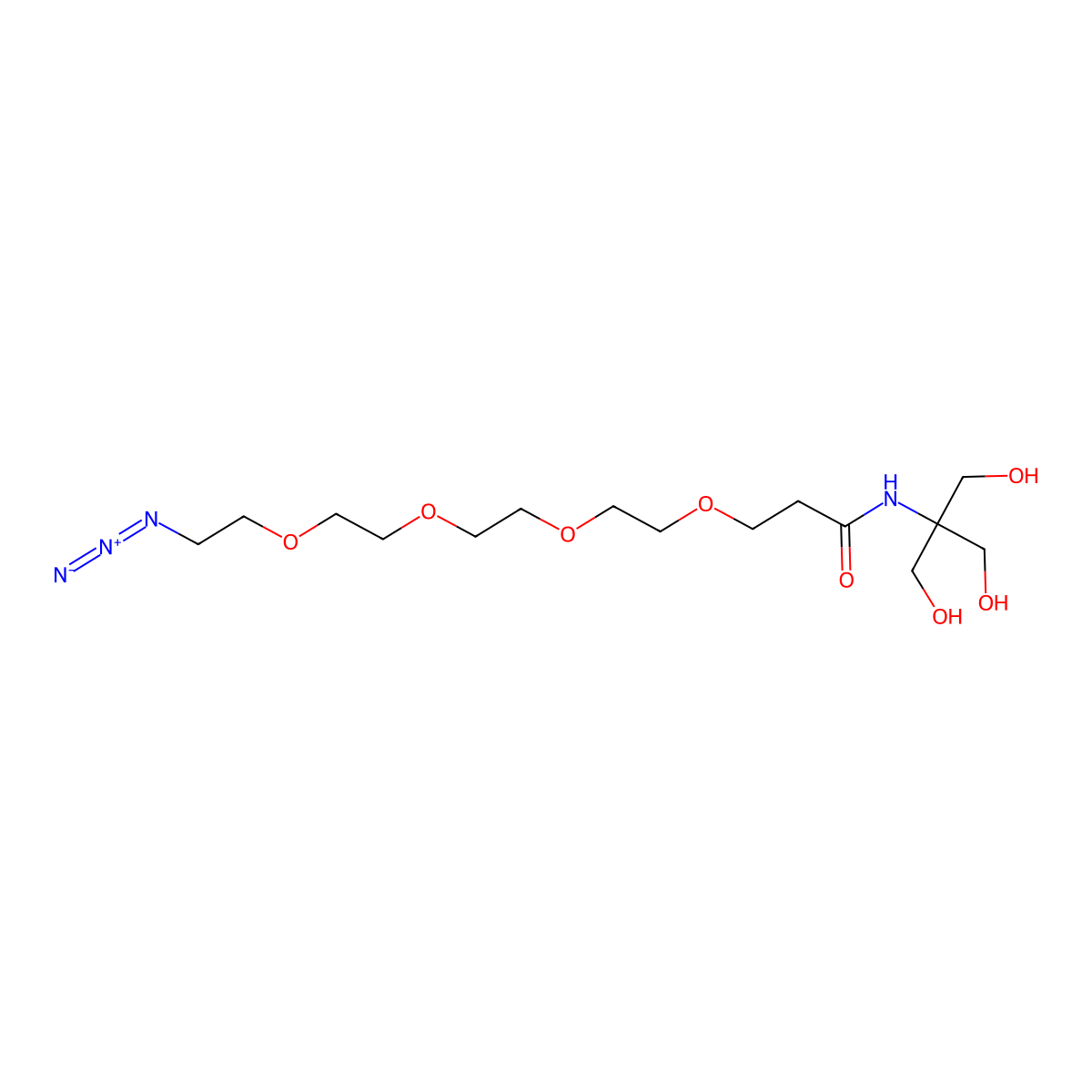 Azido-PEG4-Amido-Tris molecular structure, CAS 1398044-55-7