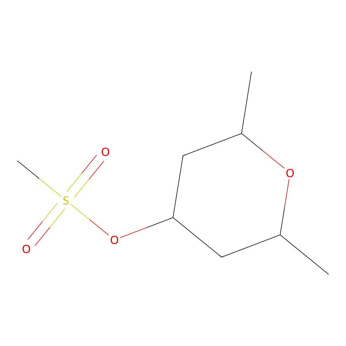 2,6-dimethyltetrahydro-2H-pyran-4-yl methanesulfonate molecular structure, CAS 1398054-40-4