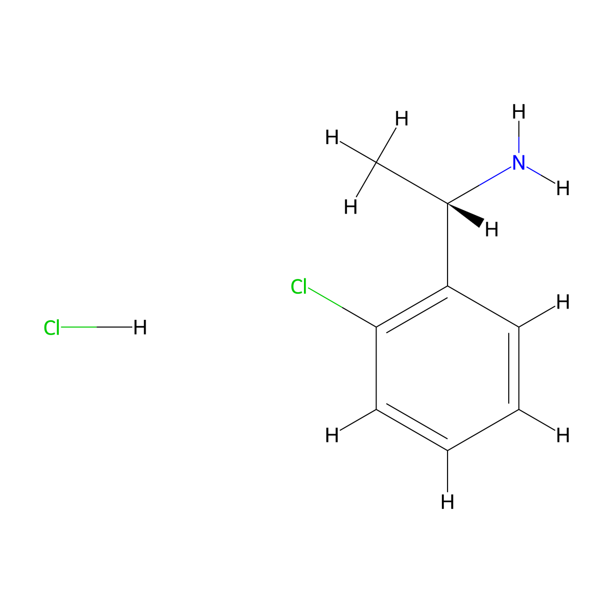 (1S)-1-(2-chlorophenyl)ethan-1-amine hydrochloride molecular structure, CAS 1398109-11-9