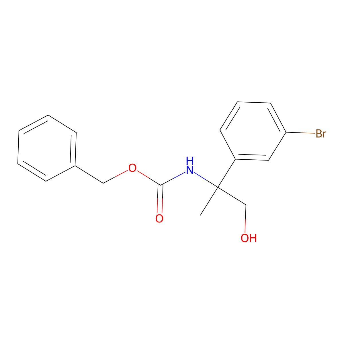 benzyl N-[2-(3-bromophenyl)-1-hydroxypropan-2-yl]carbamate molecular structure, CAS 1398113-00-2