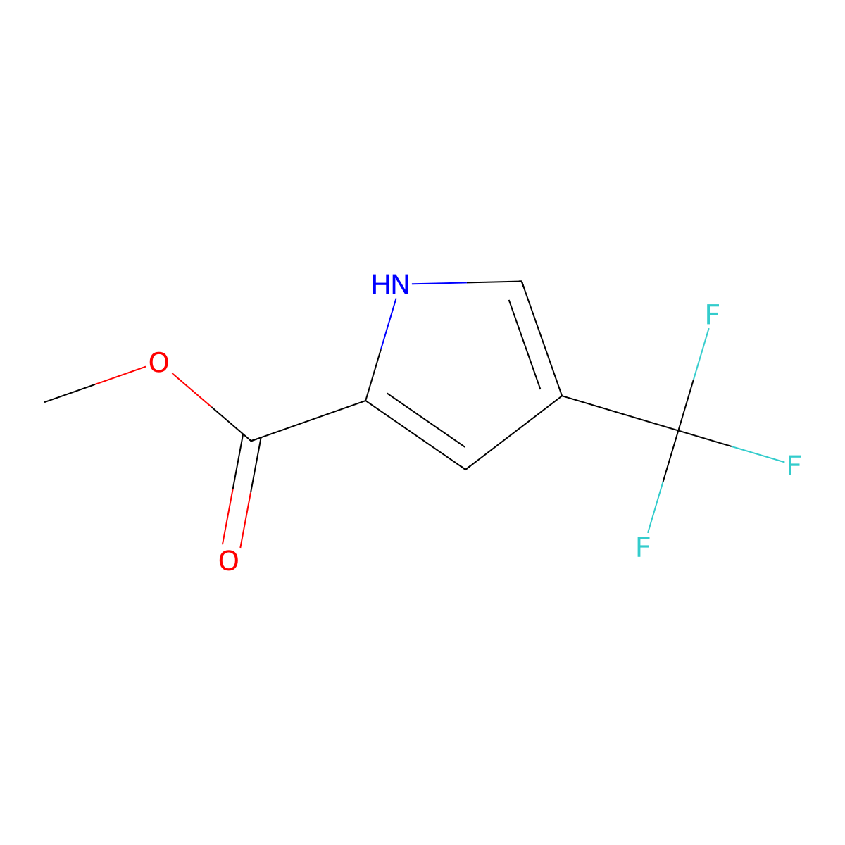 Methyl 4-trifluoromethyl-1H-pyrrole-2-carboxylate molecular structure, CAS 1398113-33-1