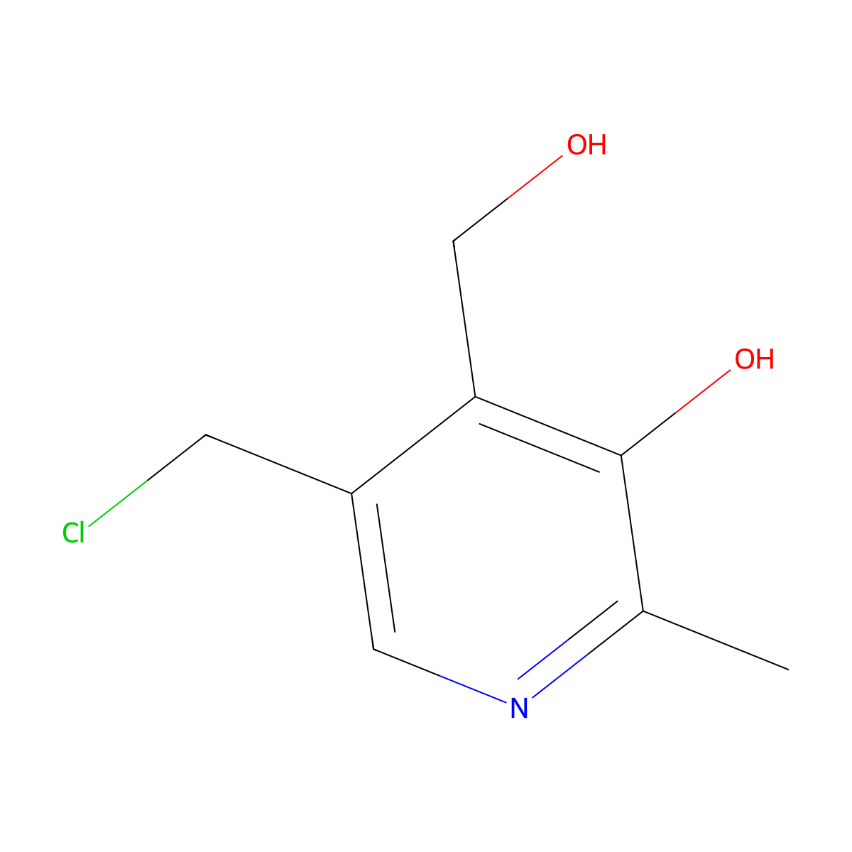 4-Pyridinemethanol, 5-chloromethyl-3-hydroxy-2-methyl- molecular structure, CAS 13983-22-7