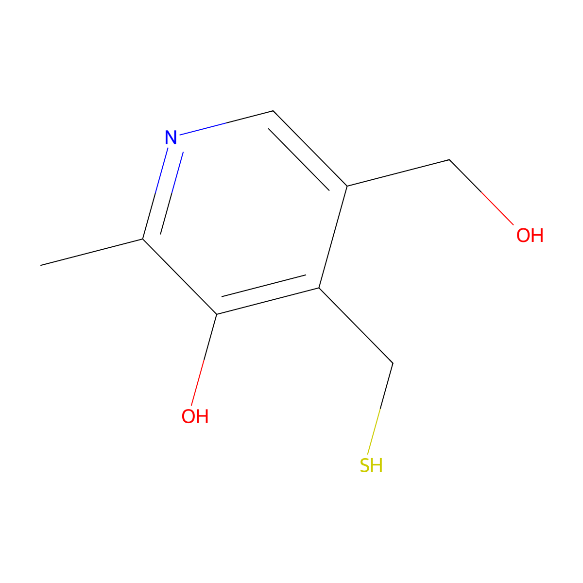 5-Hydroxy-4-(mercaptomethyl)-6-methyl-3-pyridinemethanol molecular structure, CAS 13983-23-8