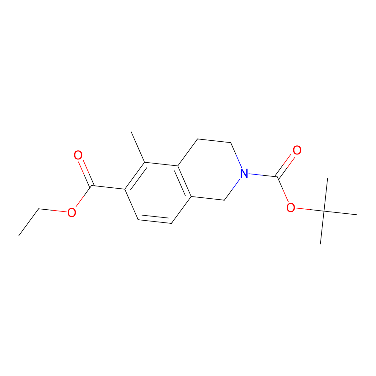 2-tert-butyl 6-ethyl 5-methyl-3,4-dihydroisoquinoline-2,6(1H)-dicarboxylate molecular structure, CAS 1398414-21-5