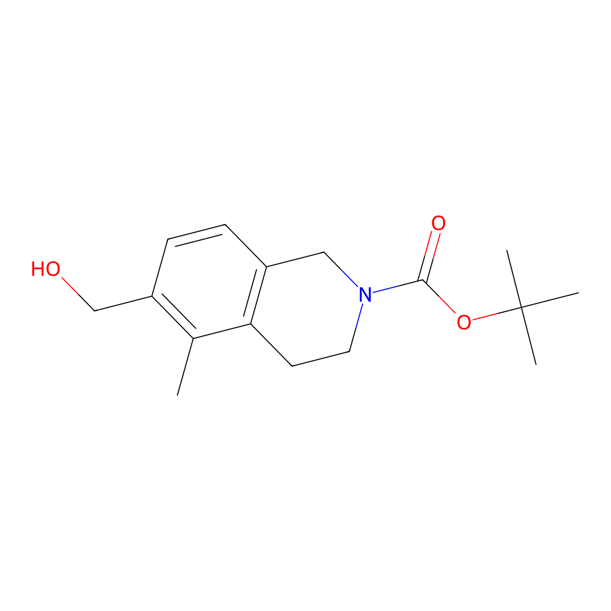 tert-butyl 6-(hydroxymethyl)-5-methyl-3,4-dihydroisoquinoline-2(1H)-carboxylate molecular structure, CAS 1398414-90-8