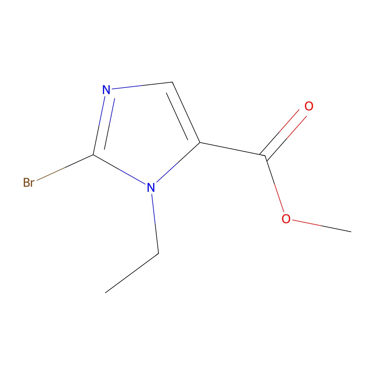 Methyl 2-bromo-1-ethyl-1H-imidazole-5-carboxylate molecular structure, CAS 1398414-98-6
