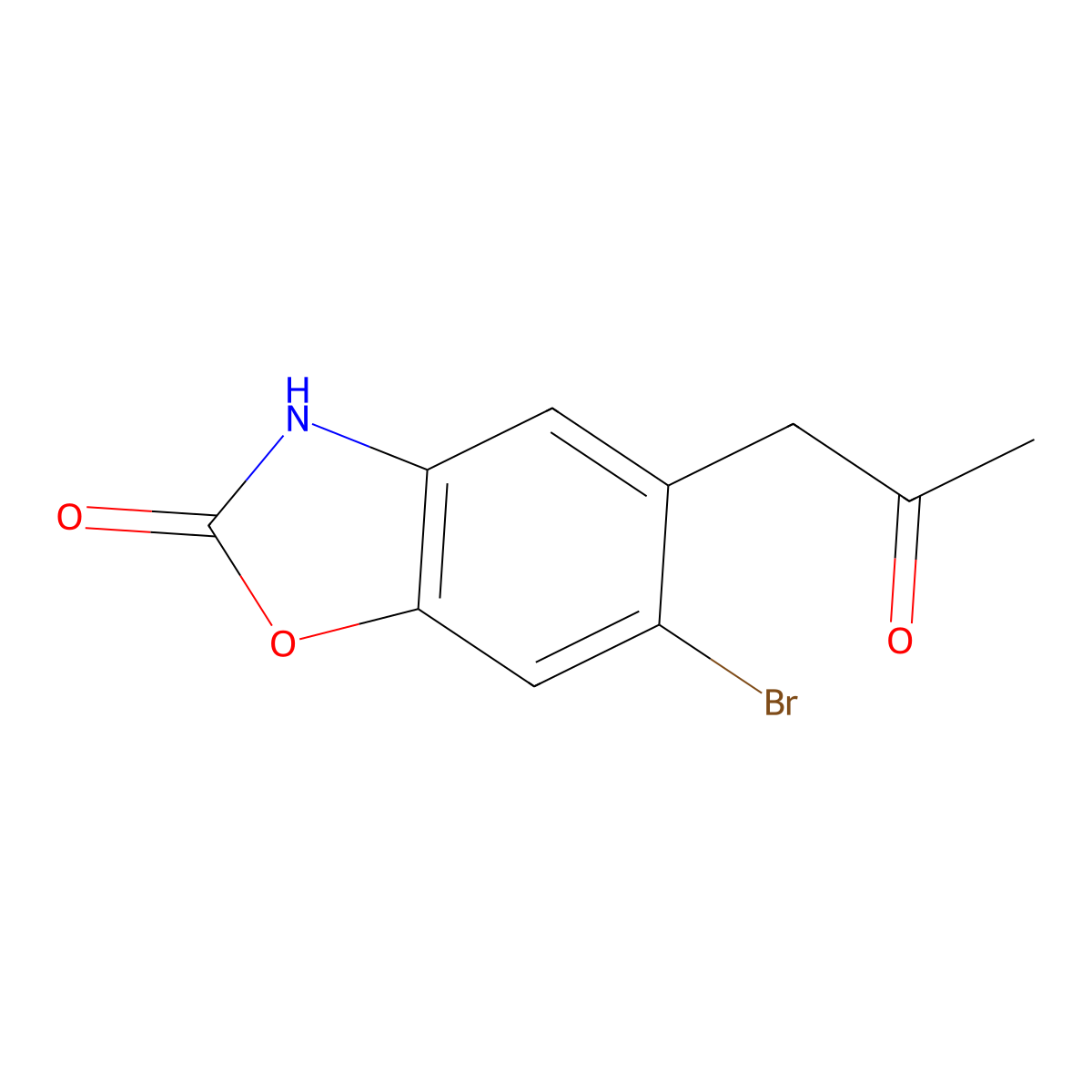 6-Bromo-5-(2-oxopropyl)benzo[d]oxazol-2(3H)-one molecular structure, CAS 1398496-40-6