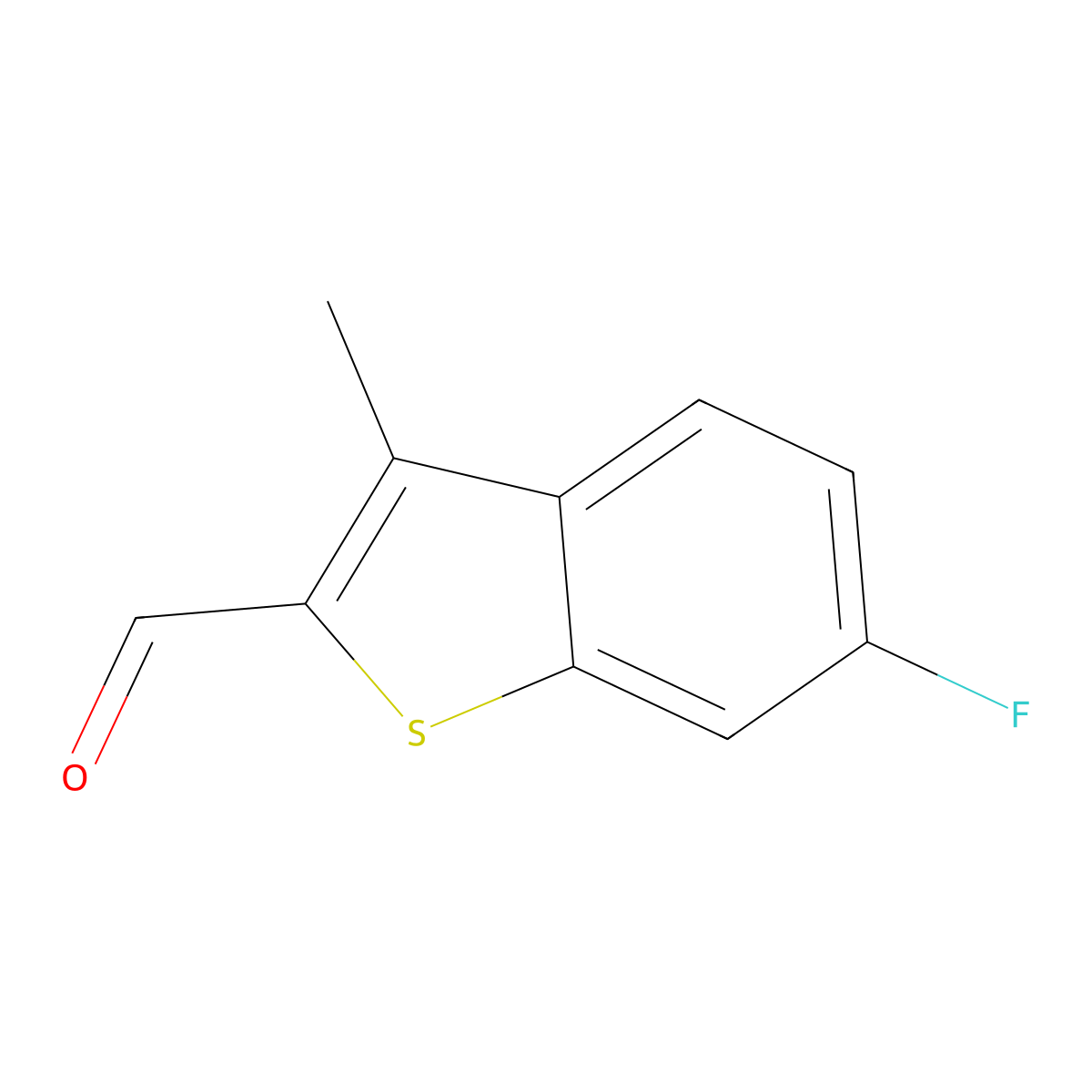 6-Fluoro-3-methyl-1-benzothiophene-2-carbaldehyde molecular structure, CAS 1398497-04-5