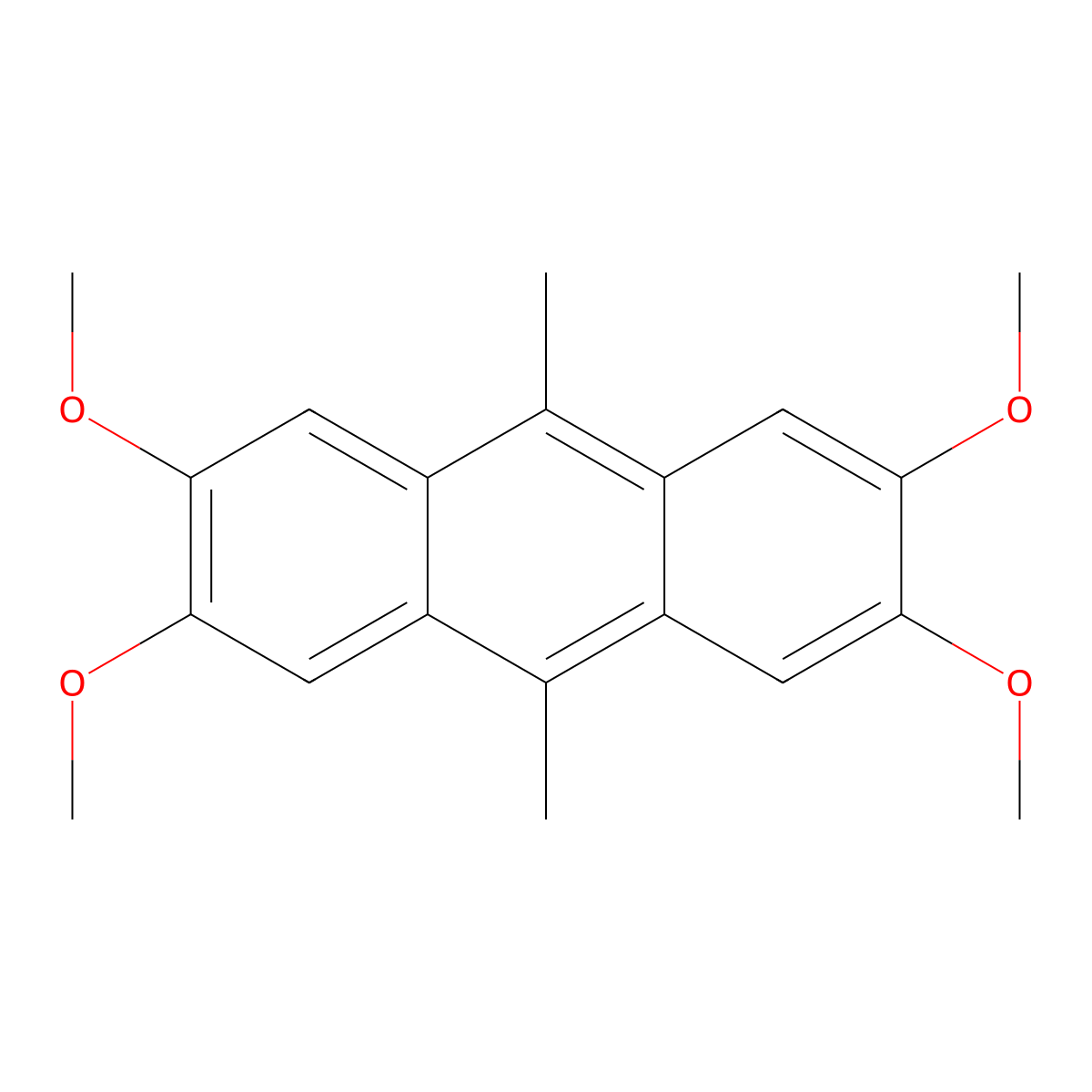 2,3,6,7-Tetramethoxy-9,10-dimethylanthracene molecular structure, CAS 13985-15-4