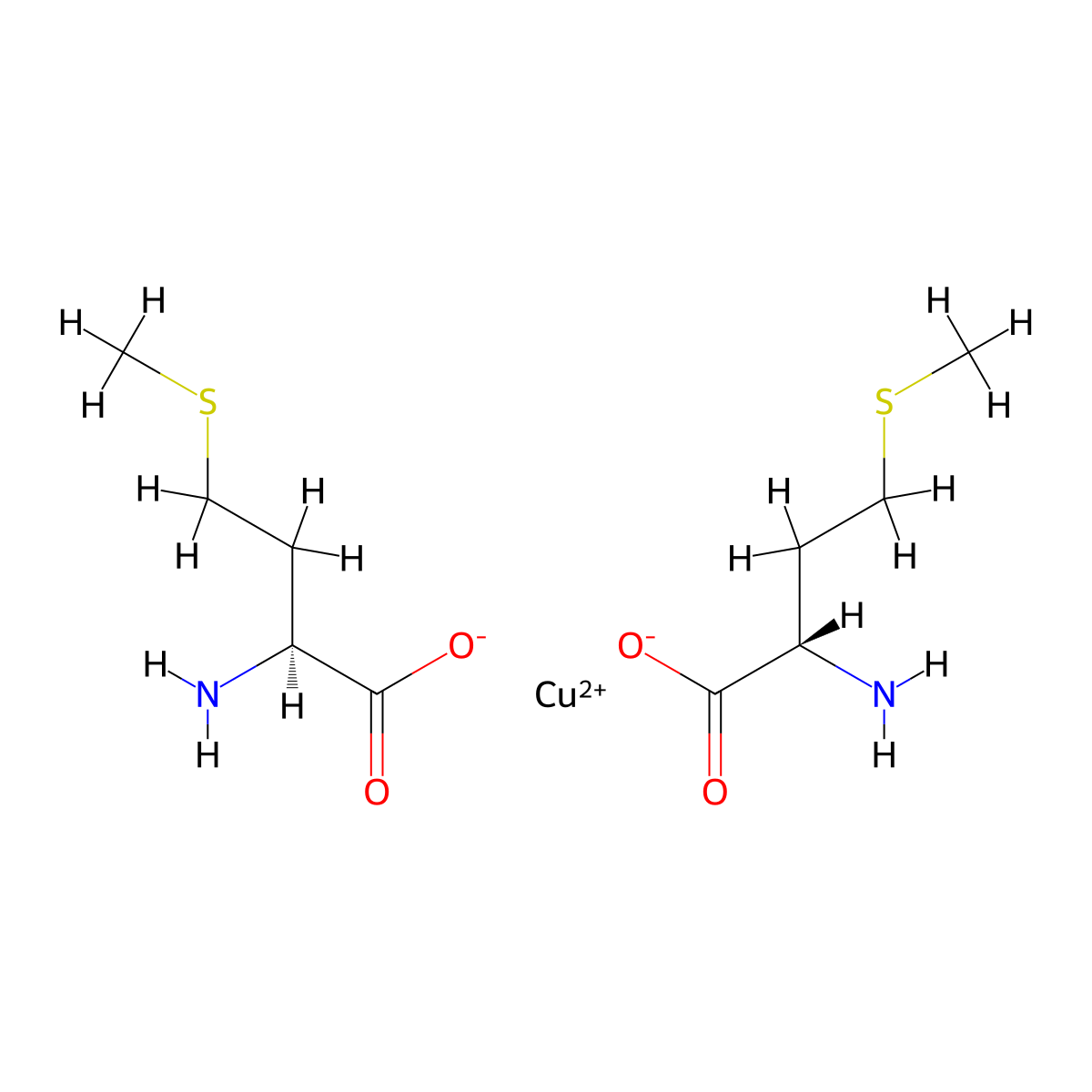 Bis(L-methioninato-kappaN,kappaO)copper molecular structure, CAS 13985-65-4