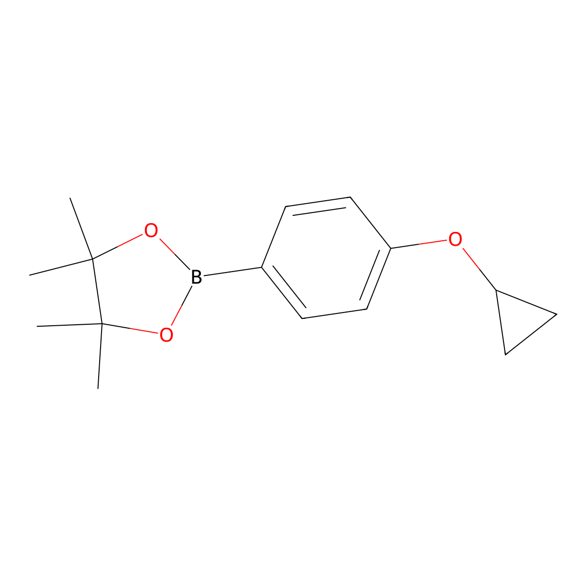 2-(4-Cyclopropoxyphenyl)-4,4,5,5-tetramethyl-1,3,2-dioxaborolane molecular structure, CAS 1398503-71-3