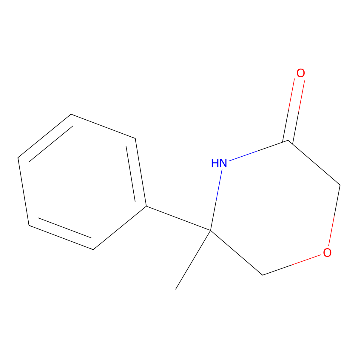5-Methyl-5-phenylmorpholin-3-one molecular structure, CAS 1398503-90-6