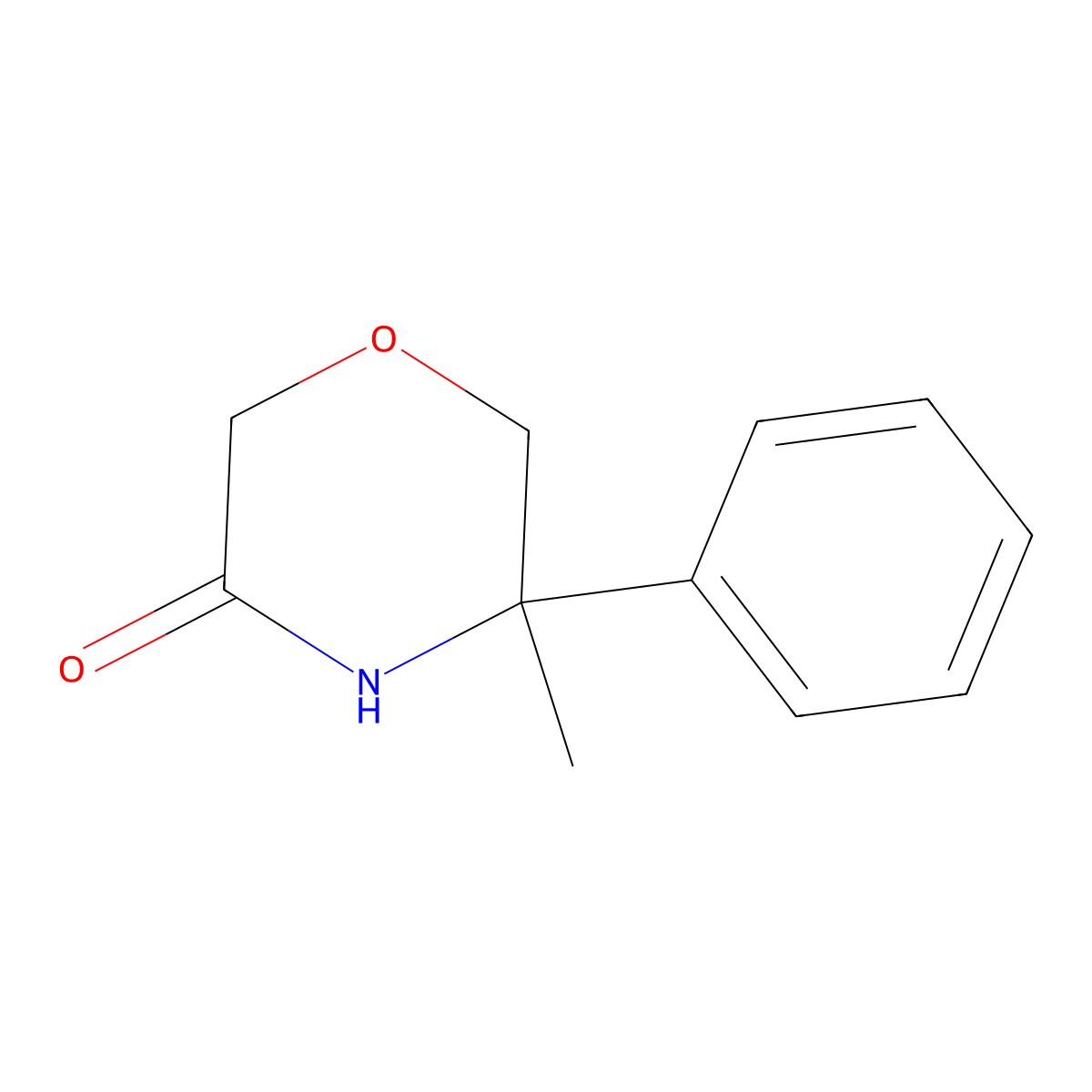 5-Methyl-5-phenylmorpholin-3-one molecular structure, CAS 1398503-90-6