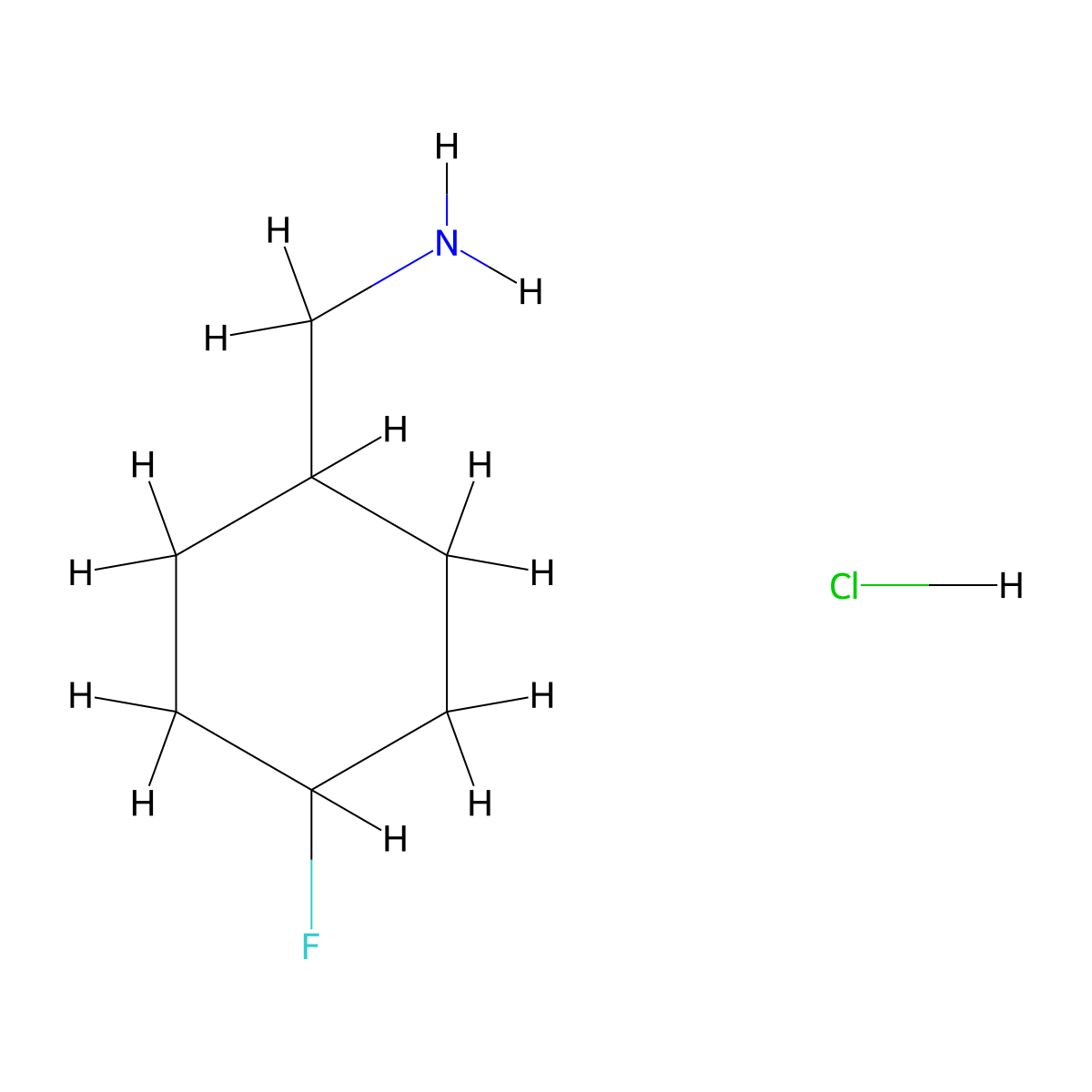 (4-Fluorocyclohexyl)methanamine hydrochloride molecular structure, CAS 1398503-96-2