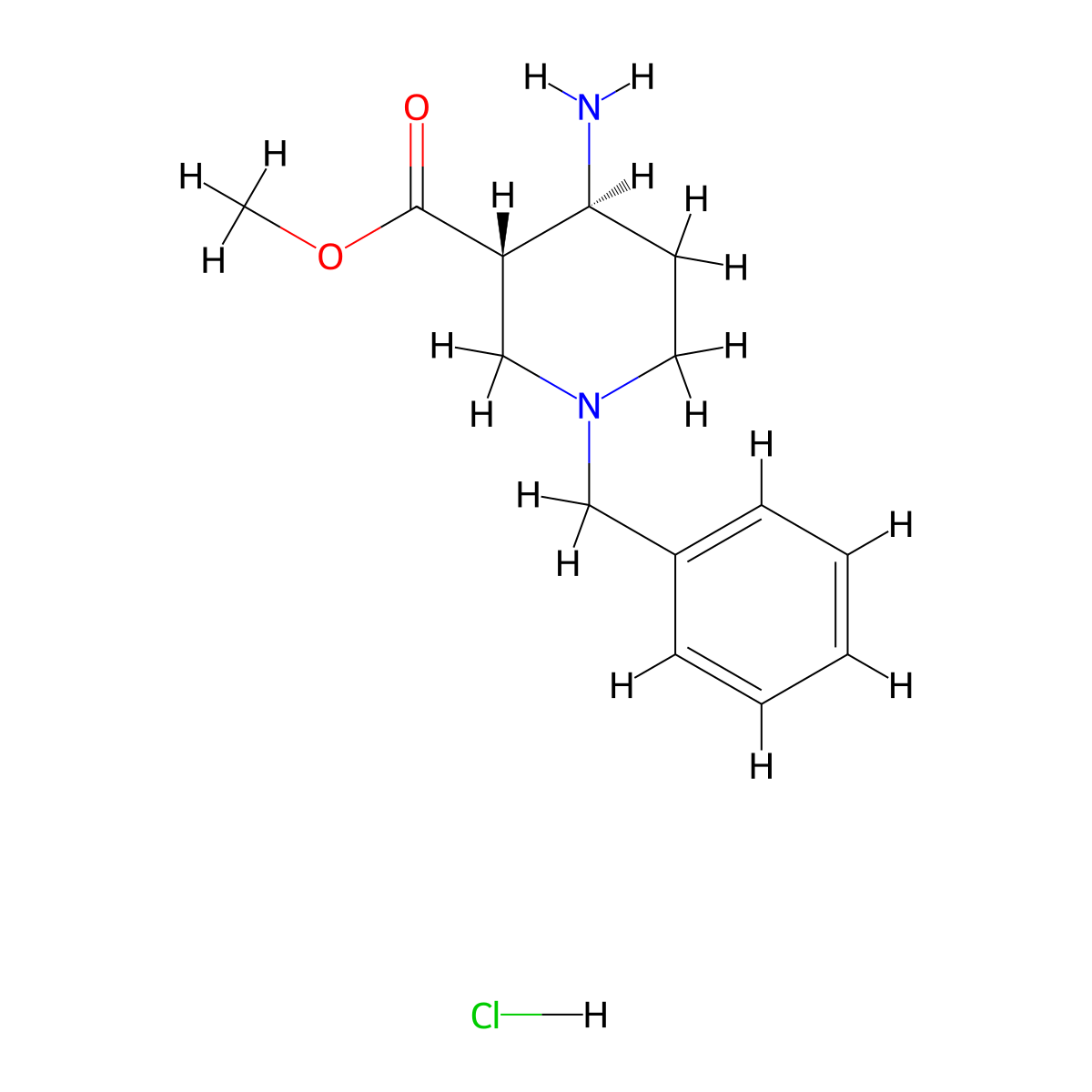 trans-Methyl 4-amino-1-benzylpiperidine-3-carboxylate hydrochloride molecular structure, CAS 1398504-05-6