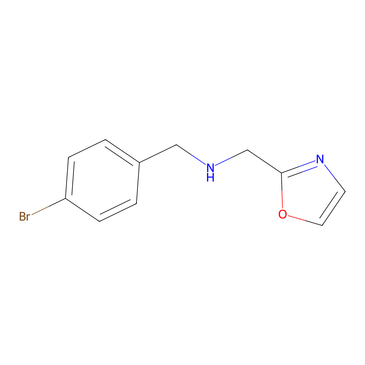 N-(4-Bromobenzyl)-1-(oxazol-2-YL)methanamine molecular structure, CAS 1398504-17-0